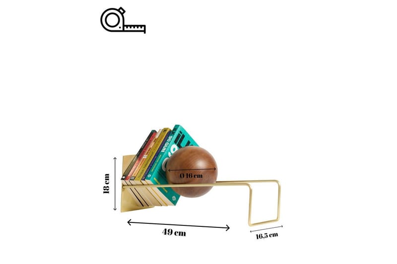 Orvic Bokstöd 49x18 cm - Antik Guld - Boligtilbehør - Dekoration - Pynteting - Bogstøtte