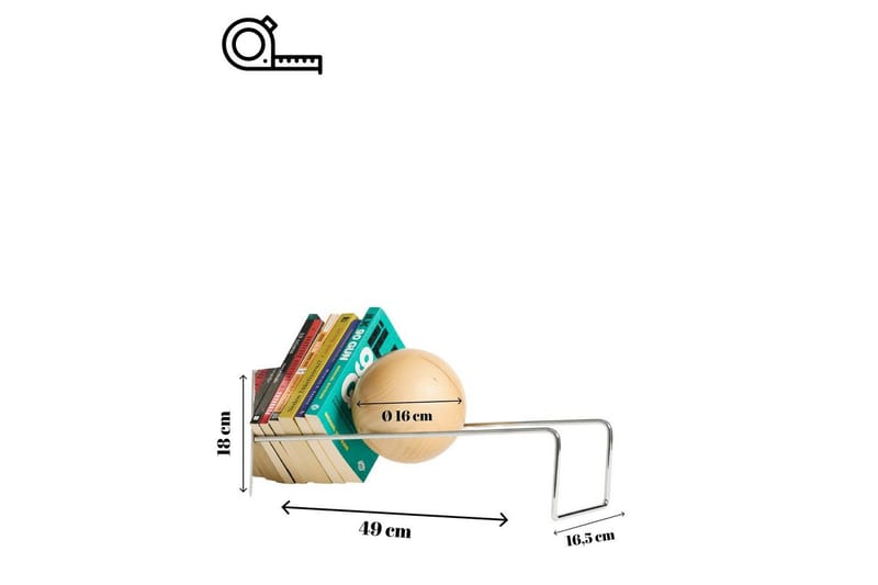Orvic Bokstöd 49x18 cm - Sølv - Boligtilbehør - Dekoration - Pynteting - Bogstøtte