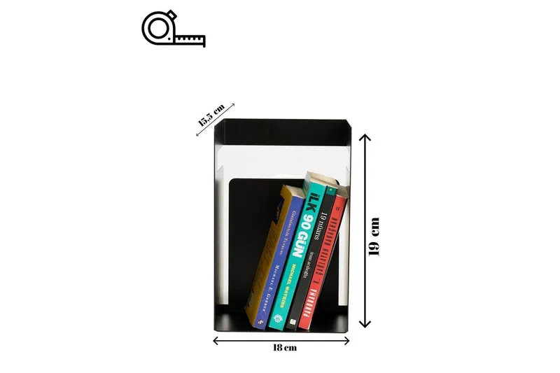 Rylan Bokstöd 15,5x19 cm - Sort - Boligtilbehør - Dekoration - Pynteting - Bogstøtte