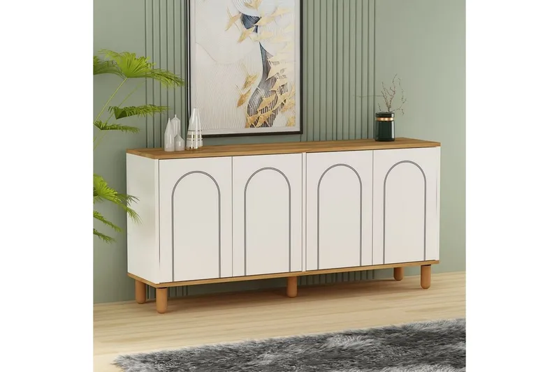 Salven Skulptur 150x73 cm - Eg/Hvid - Opbevaring - Opbevaringsmøbler - Skænke & sideboards