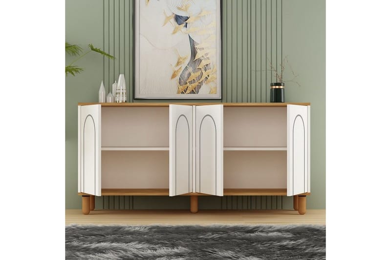 Salven Skulptur 150x73 cm - Eg/Hvid - Opbevaring - Opbevaringsmøbler - Skænke & sideboards