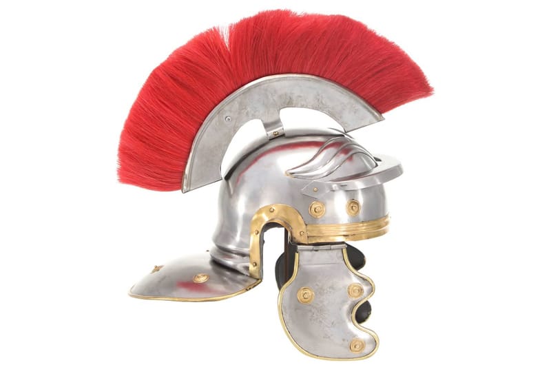 Romersk Soldaterhjelm Til Rollespil Antik Stål Sölvfarvet - Dekoration