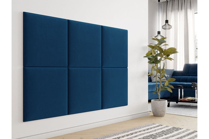 Zaratuz Polstret vægpanel 60x60 cm - Blå - Boligtilbehør - Dekoration