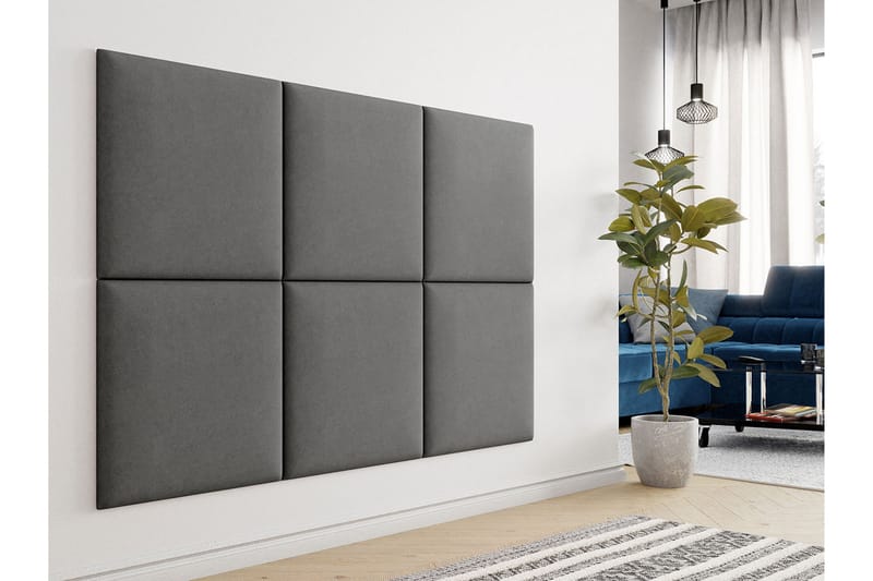 Zaratuz Polstret vægpanel 60x60 cm - Grå - Boligtilbehør - Dekoration