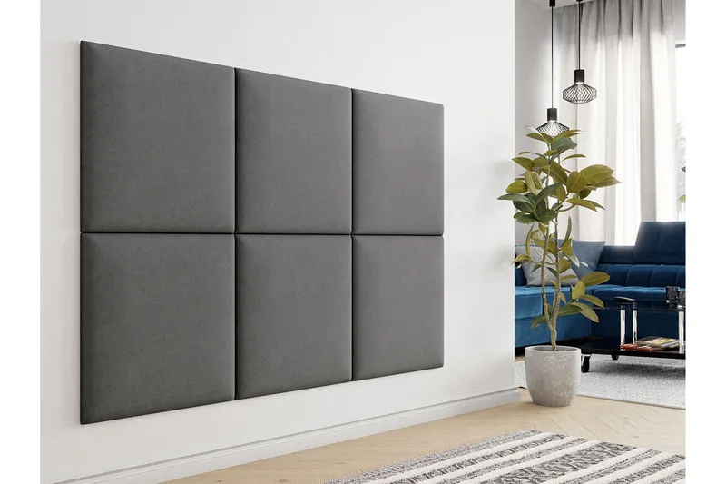 Zaratuz Polstret vægpanel 60x60 cm - Grå - Boligtilbehør - Dekoration