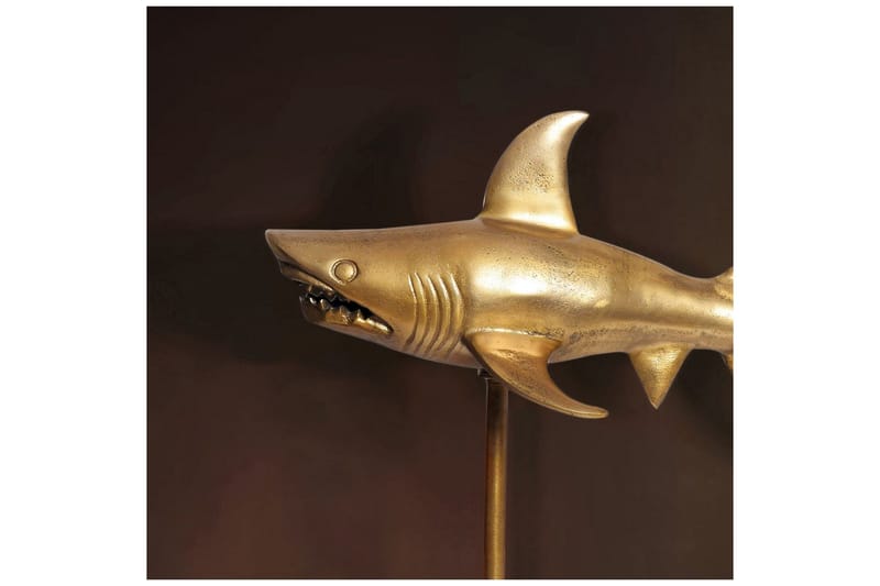 Dekorativ figur Wohnling Deco haj 70 cm aluminium, maritim stil Guld - Guld - Boligtilbehør - Dekoration