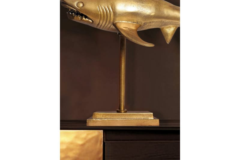 Dekorativ figur Wohnling Deco haj 70 cm aluminium, maritim stil Guld - Guld - Boligtilbehør - Dekoration