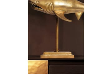 Dekorativ figur Wohnling Deco haj 70 cm aluminium, maritim stil Guld - Guld - Boligtilbehør - Dekoration - Pynteting - Dekorationsfigur