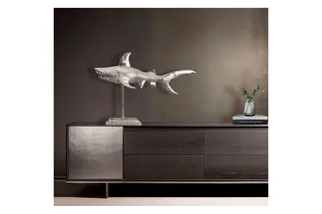 Dekorativ figur Wohnling Deco haj 70 cm aluminium, maritim stil Sølv - Sølv - Boligtilbehør - Dekoration - Pynteting - Dekorationsfigur