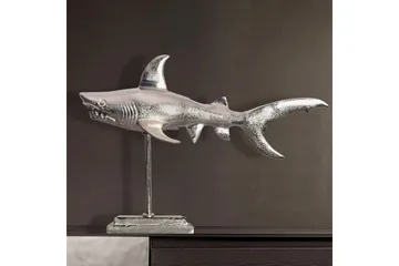 Dekorativ figur Wohnling Deco haj 70 cm aluminium, maritim stil Sølv - Sølv - Boligtilbehør - Dekoration - Pynteting - Dekorationsfigur