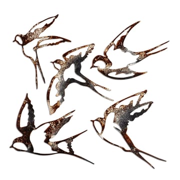 Dekorativ metal-vægdekoration Wallxpert Metal Birds flerfarvet - Boligtilbehør - Billeder & kunst