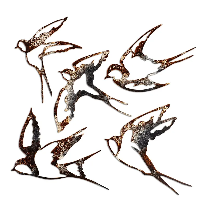 Dekorativ metal-vægdekoration Wallxpert Metal Birds flerfarvet, undefined
