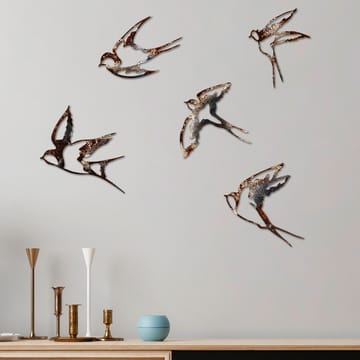 Dekorativ metal-vægdekoration Wallxpert Metal Birds flerfarvet - Boligtilbehør - Billeder & kunst