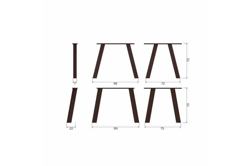 Bordben Haarlem Sæt á 2 - Mystisk Brun - Boligtilbehør - Håndtag og beslag - Beslag - Møbelben