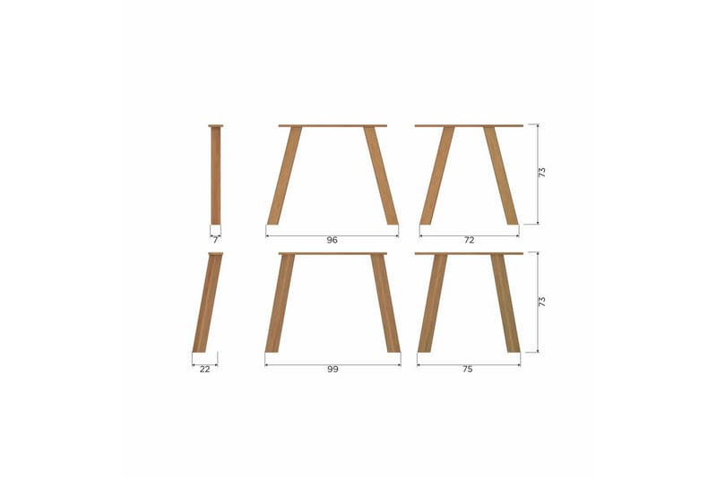 Bordben Haarlem Sæt á 2 - Transparent - Boligtilbehør - Håndtag og beslag - Beslag - Møbelben