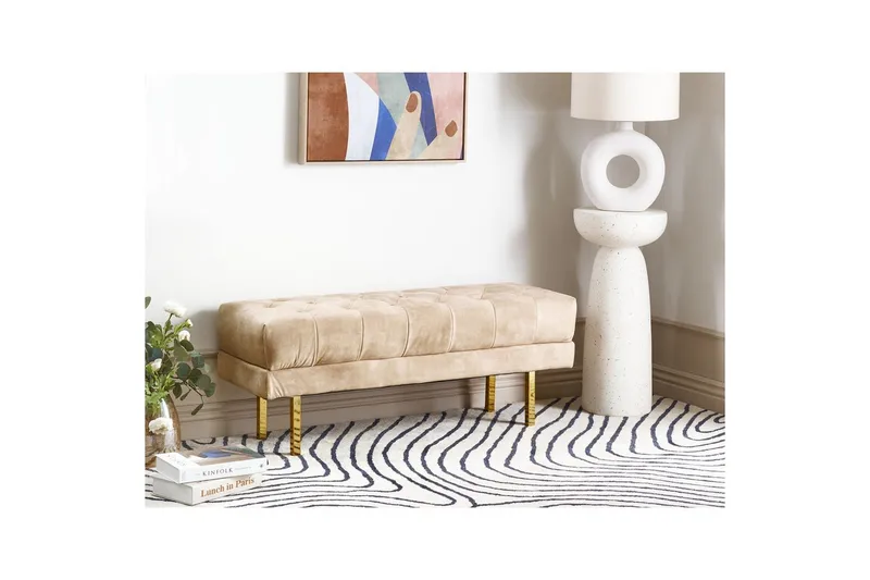 Siddebænk Roseville Beige/guld - Beige/guld - Boligtilbehør - Håndtag og beslag - Beslag - Møbelben