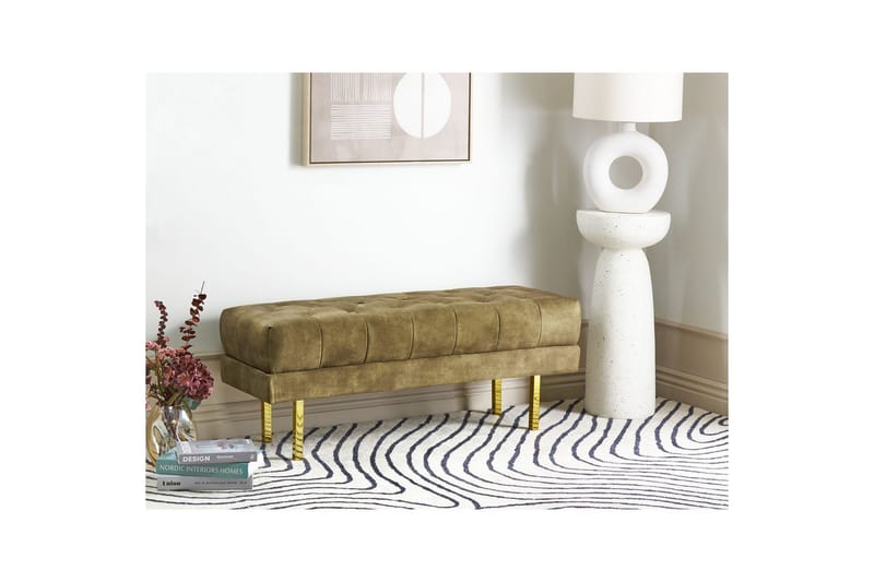 Siddebænk Roseville Grøn/guld - Grøn/guld - Boligtilbehør - Håndtag og beslag - Beslag - Møbelben