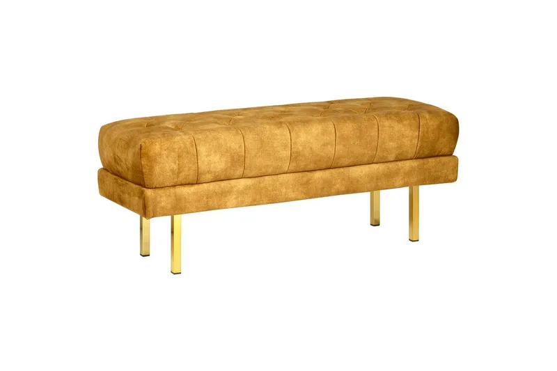 Siddebænk Roseville Gul/guld - Gul/guld - Møbler - Stole & lænestole - Bænke - Entrébænk