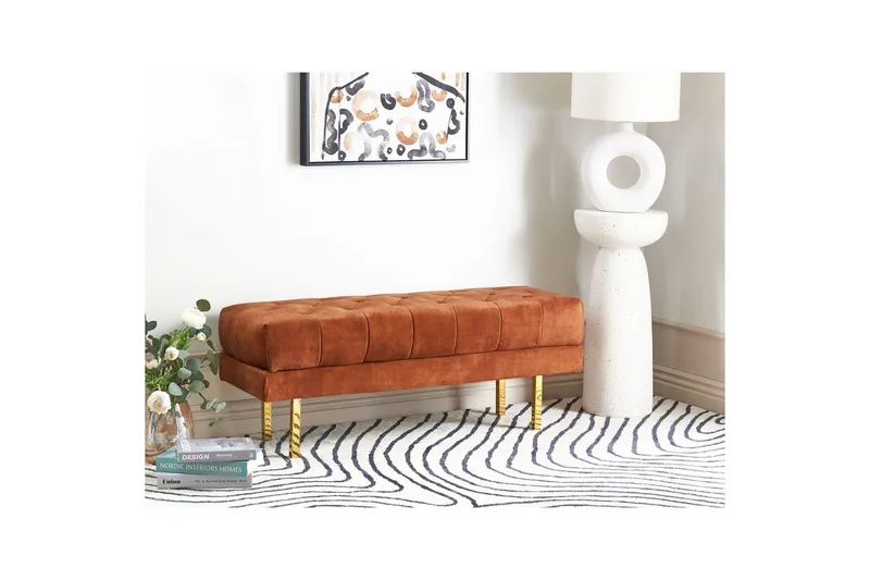 Siddebænk Roseville Rød/guld - Rød/guld - Boligtilbehør - Håndtag og beslag - Beslag - Møbelben