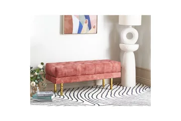 Siddebænk Roseville Rosa/guld - Rosa/guld - Møbler - Stole & lænestole - Bænke - Entrébænk