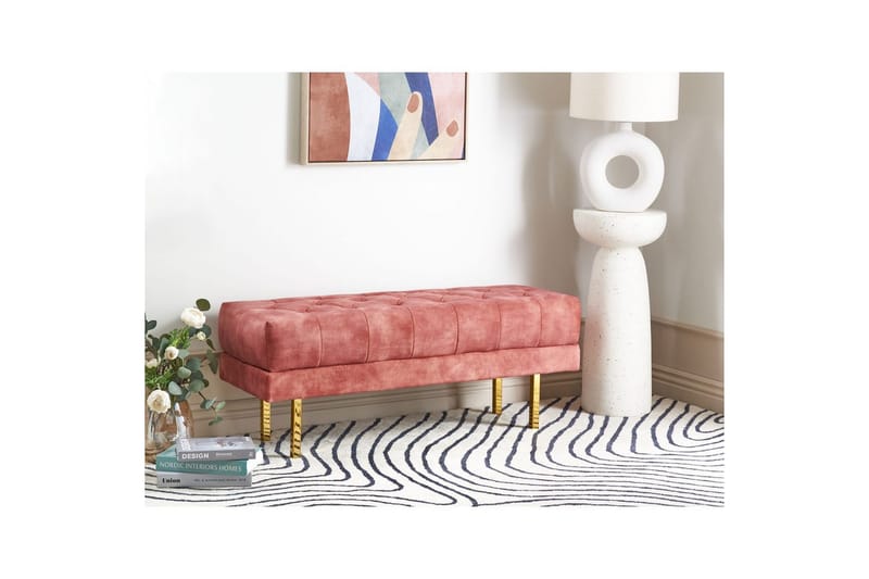 Siddebænk Roseville Rosa/guld - Rosa/guld - Boligtilbehør - Håndtag og beslag - Beslag - Møbelben
