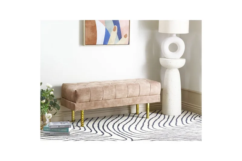 Siddebænk Roseville Taupe/guld - Taupe/guld - Møbler - Stole & lænestole - Bænke - Entrébænk