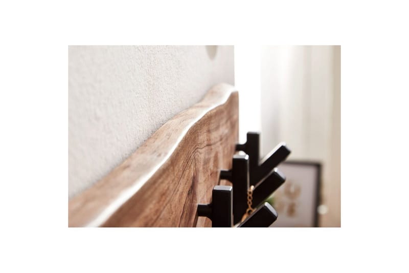 Garderobe Wohnling Vægmonteret knagerække 8 metal kroge knudret massivt træ - Opbevaring - Tøjopbevaring - Knagerækker