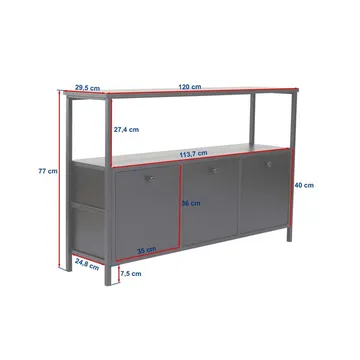 Hemani Konsolbord 120 cm - Sort - Møbler - Borde - Aflastningsbord - Konsolbord & sidebord