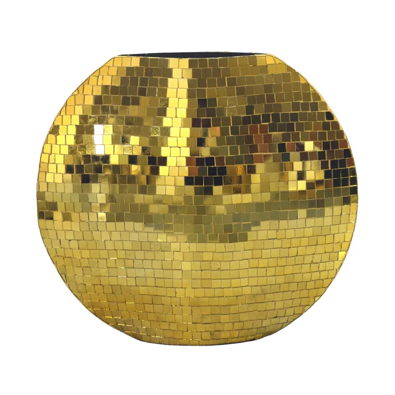 Herva bordvase i metal med mosaik, Guld