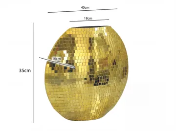 Herva bordvase i metal med mosaik - Guld - Boligtilbehør - Dekoration