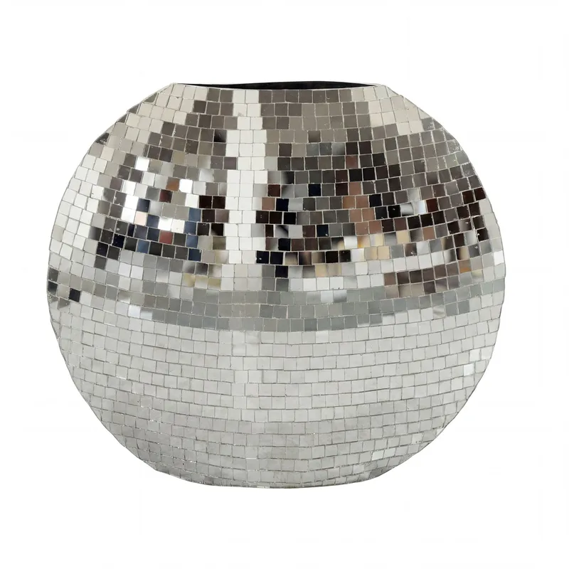 Herva bordvase i metal med mosaik, Sølv
