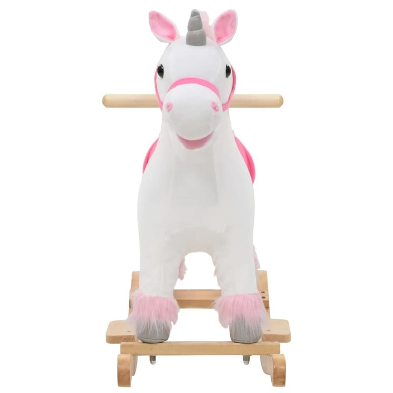 Gyngedyr Enhjørning Plys 65 X 32 X 58 Cm Hvid Og Pink - Flerfarvet - Boligtilbehør - Indretning børneværelse