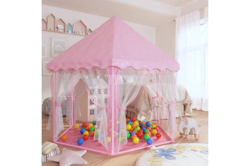 beBasic legetelt med 250 bolde 133x140 cm prinsessetema pink - LyserÃ¸d - Boligtilbehør - Indretning børneværelse - Legetelt & tipitelt børneværelse
