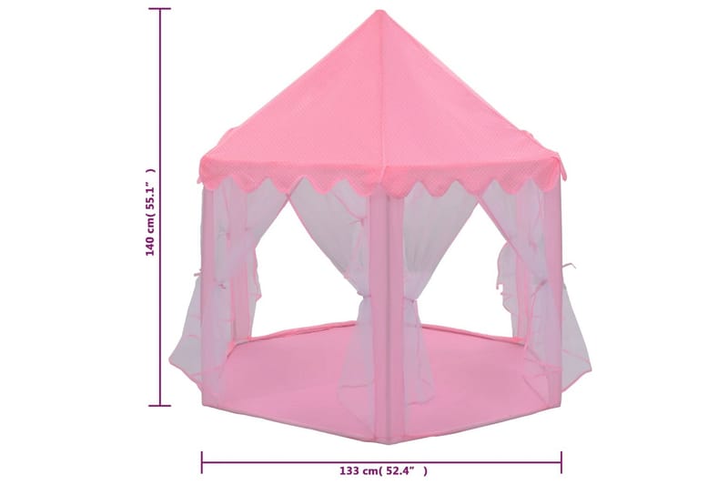 beBasic legetelt med 250 bolde 133x140 cm prinsessetema pink - LyserÃ¸d - Boligtilbehør - Indretning børneværelse - Legetelt & tipitelt børneværelse