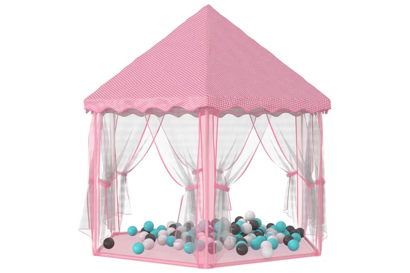 beBasic legetelt med 250 bolde 133x140 cm prinsessetema pink - LyserÃ¸d - Legetelt & tipitelt børneværelse