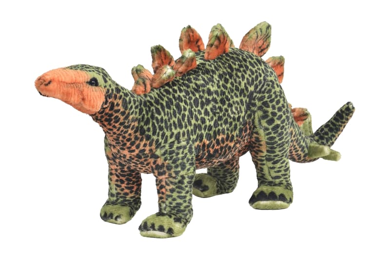 Stående Plyslegetøj Stegosaurus Dinosaur Grøn Og Orange Xxl - Grøn - Babylegetøj
