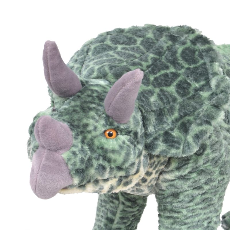 Stående Plyslegetøj Triceratops Dinosaur Grøn Xxl - Grøn - Blødt legetøj & bamser