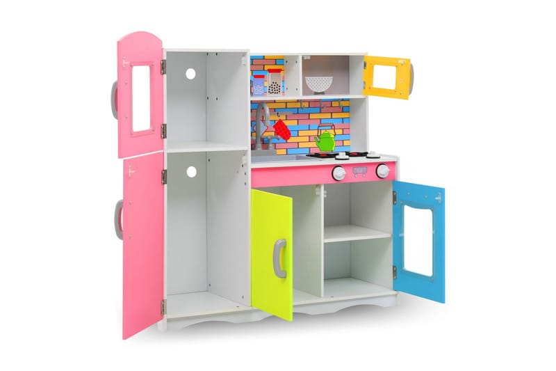 Legekøkken MDF 80 x 30 x 85 cm flerfarvet - Flerfarvet - Boligtilbehør - Indretning børneværelse - Legetøjsmøbler