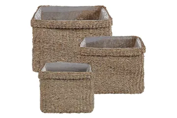 Inomhuskruka Beliani Rivuline set om 3 Nature||Beige - Boligtilbehør - Krukker