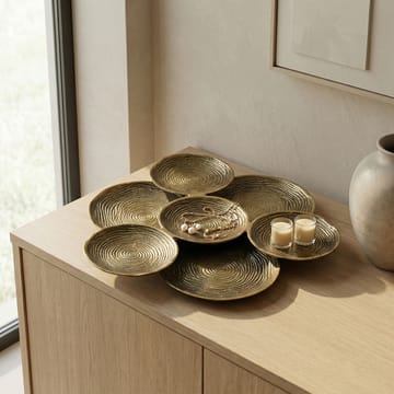 Jelnor rund dekorationsskål i aluminium - Guld - Boligtilbehør - Dekoration