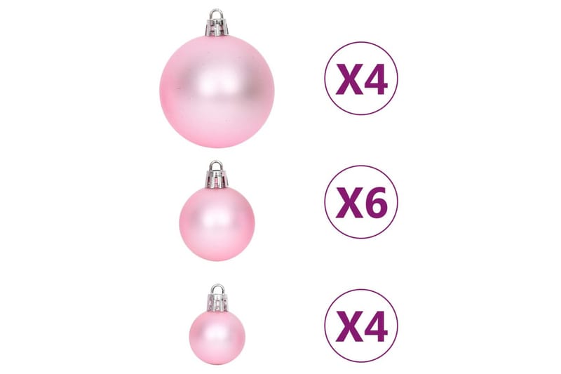 beBasic julekugler 108 dele hvid og pink - LyserÃ¸d - Boligtilbehør - Julepynt & højtidsdekorationer - Juelpynt og juledekoration
