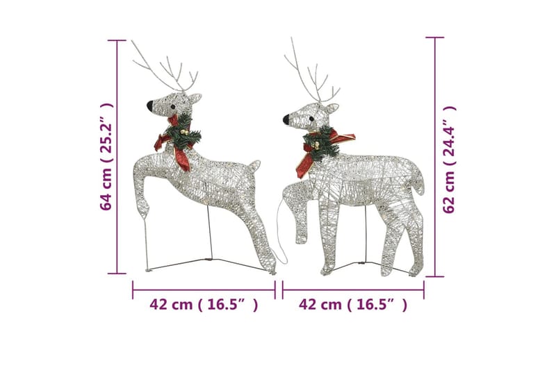 beBasic julerensdyr 2 stk. 40 LED'er guldfarvet - Guld - Boligtilbehør - Julepynt & højtidsdekorationer - Juelpynt og juledekoration - Julelys