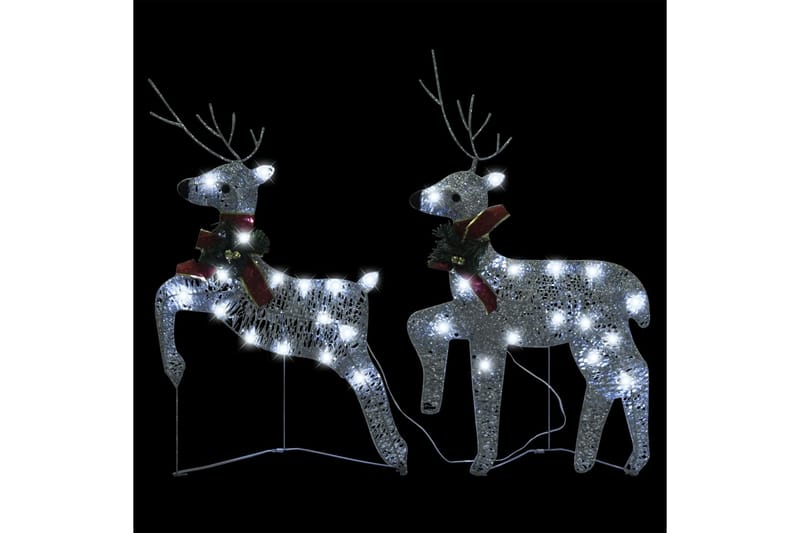beBasic julerensdyr 2 stk. 40 LED'er sølvfarvet - SÃ¸lv - Boligtilbehør - Julepynt & højtidsdekorationer - Juelpynt og juledekoration - Julelys