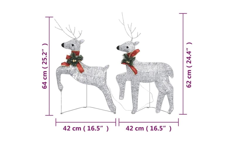beBasic julerensdyr 2 stk. 40 LED'er sølvfarvet - SÃ¸lv - Boligtilbehør - Julepynt & højtidsdekorationer - Juelpynt og juledekoration - Julelys