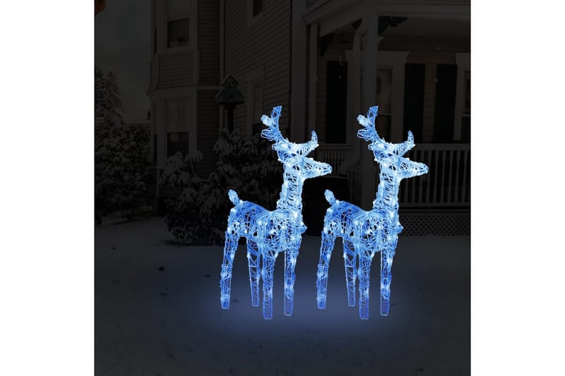 beBasic julerensdyr 2 stk. 80 LED'er akryl blåt lys - BlÃ¥ - Julelys - Juelpynt og juledekoration