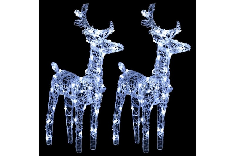 beBasic julerensdyr 2 stk. 80 LED'er akryl koldt hvidt lys - Hvid - Boligtilbehør - Julepynt & højtidsdekorationer - Juelpynt og juledekoration - Julelys