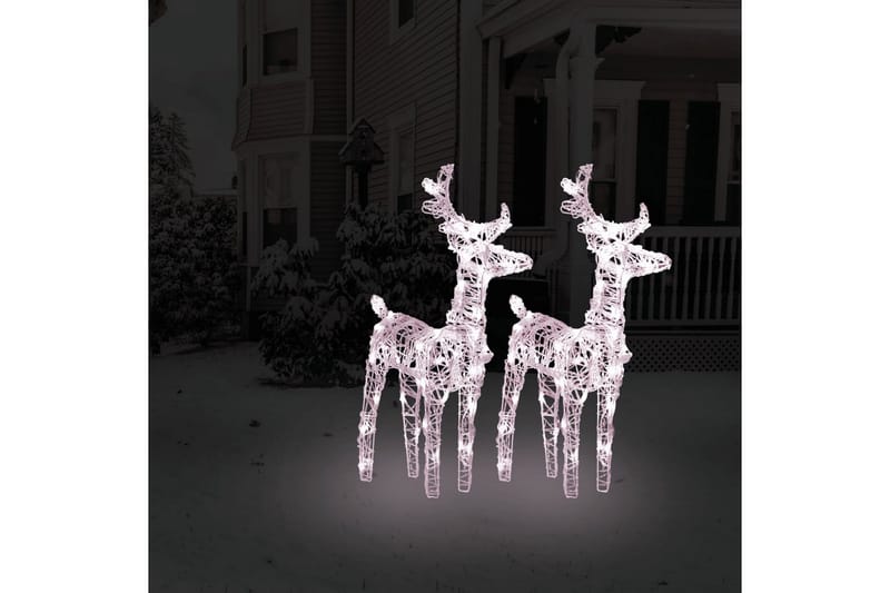 beBasic julerensdyr 2 stk. 80 LED'er akryl varmt hvidt lys - Hvid - Julelys - Juelpynt og juledekoration
