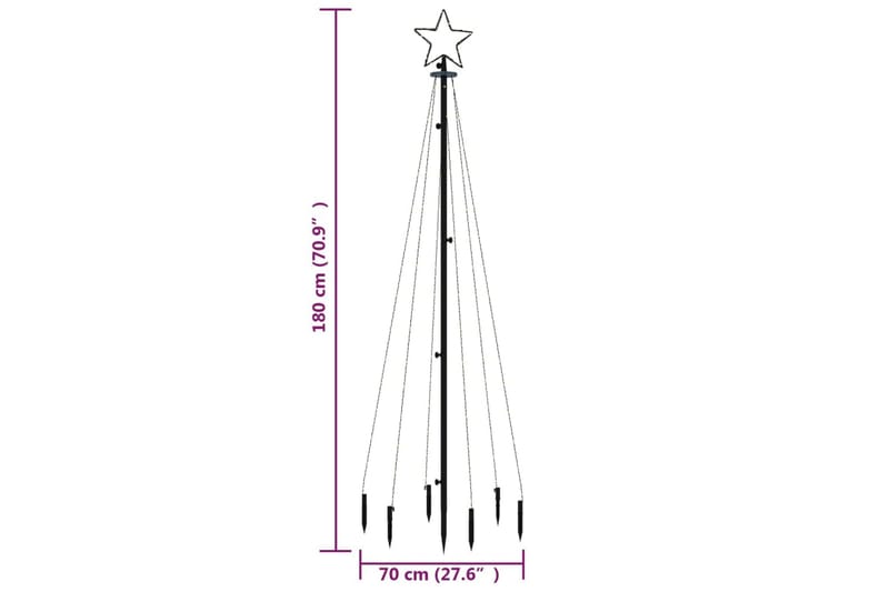 beBasic juletræ med spyd 108 LED'er 180 cm farverigt lys - Plastik juletræ