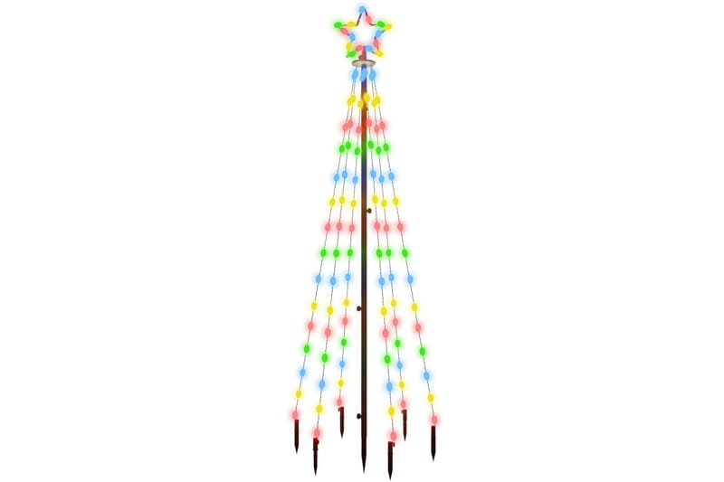 beBasic juletræ med spyd 108 LED'er 180 cm farverigt lys - Plastik juletræ