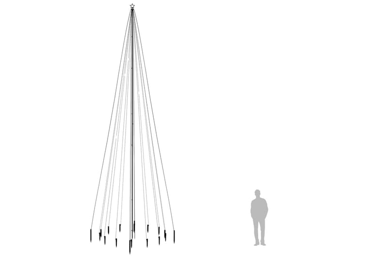 beBasic juletræ med spyd 1134 LED'er 800 cm blåt lys - Plastik juletræ